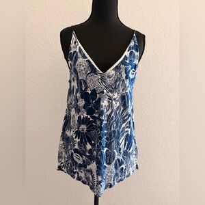 H&M Blue and White Floral Camisole
